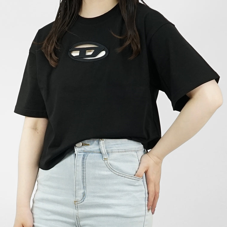 ディーゼル DIESEL レディース Tシャツ ブラック ホワイト 愛知県