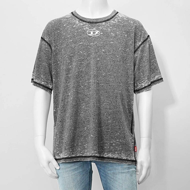 diesel Tシャツ グレー 半袖 ディーゼル DIESEL - DIESEL ディーゼル USED加工 Tシャツ グレー