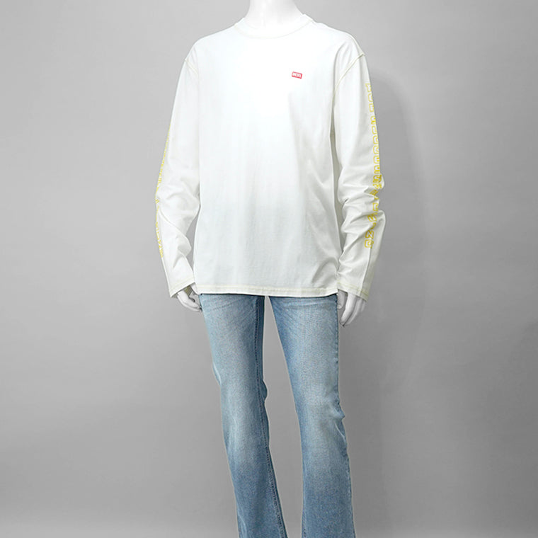 【SUMMER FINAL SALE】 DIESEL メンズ 長袖Tシャツ T CRANE LS R1 A16627 0AKAK オフホワイト 141