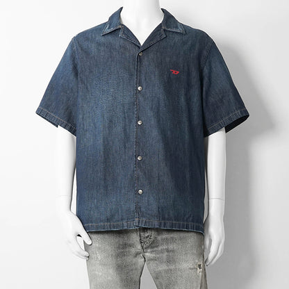 【SUMMER FINAL SALE】 DIESEL メンズ 半袖デニムシャツ D NABIL D A16957 0DBDB ウォッシュブルー 01
