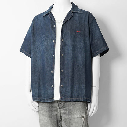 【SUMMER FINAL SALE】 DIESEL メンズ 半袖デニムシャツ D NABIL D A16957 0DBDB ウォッシュブルー 01
