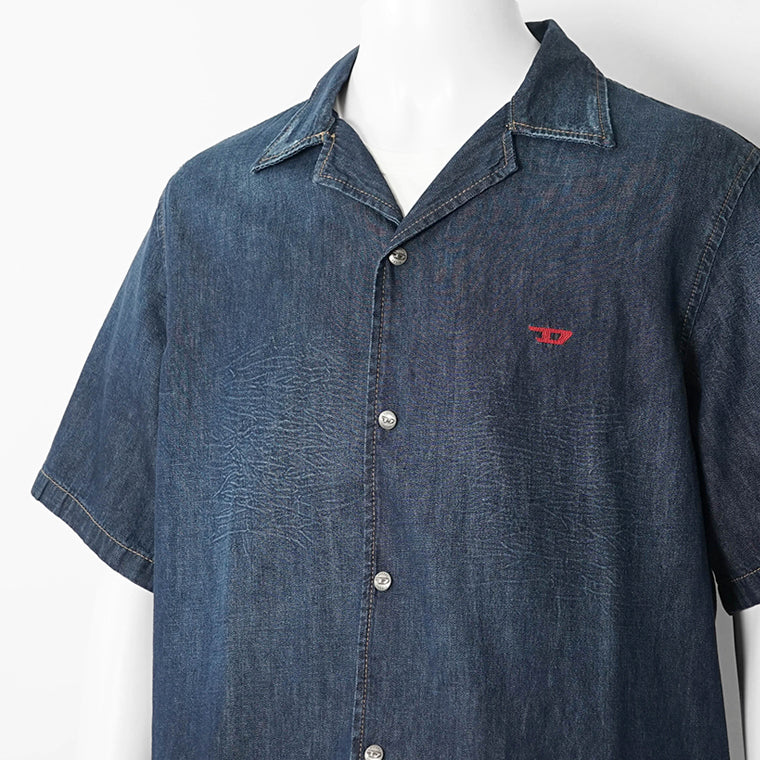 【SUMMER FINAL SALE】 DIESEL メンズ 半袖デニムシャツ D NABIL D A16957 0DBDB ウォッシュブルー 01