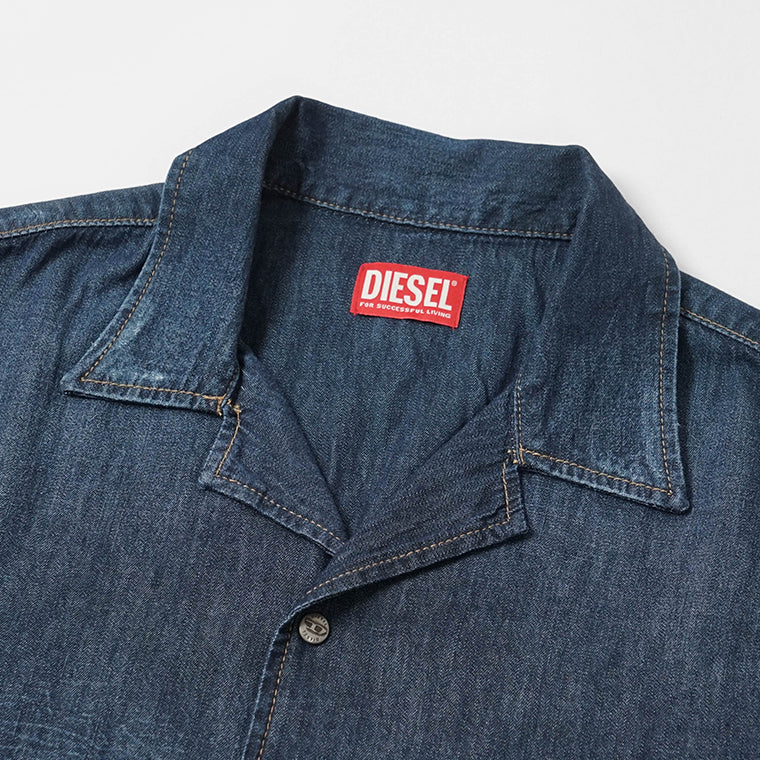 【SUMMER FINAL SALE】 DIESEL メンズ 半袖デニムシャツ D NABIL D A16957 0DBDB ウォッシュブルー 01