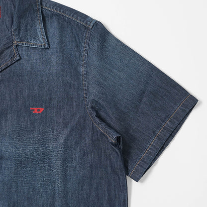 【SUMMER FINAL SALE】 DIESEL メンズ 半袖デニムシャツ D NABIL D A16957 0DBDB ウォッシュブルー 01