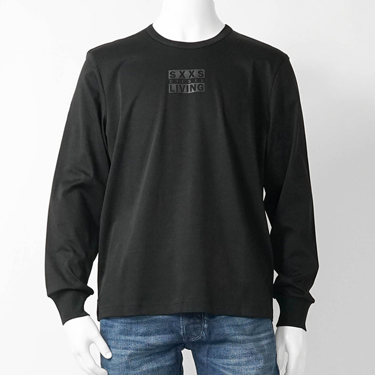 DIESEL メンズ 長袖Tシャツ T MADJUST LS T1 A18723 0PJBG ブラック 9XX