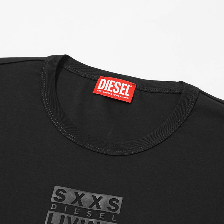 DIESEL メンズ 長袖Tシャツ T MADJUST LS T1 A18723 0PJBG ブラック 9XX