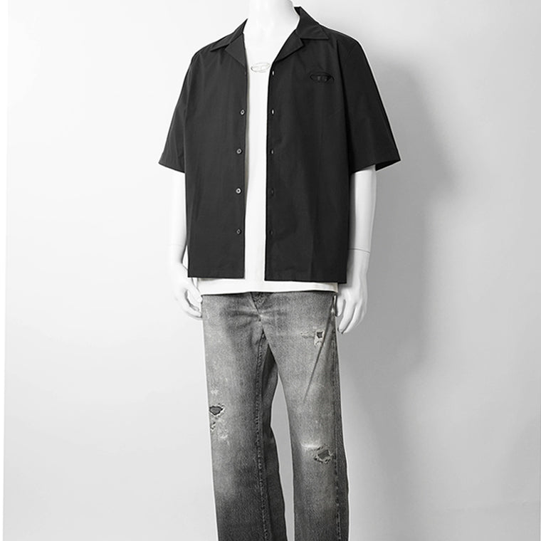 【SUMMER FINAL SALE】 DIESEL メンズ 半袖シャツ S MAC GSBH A20473 0GSBH ブラック 9XX