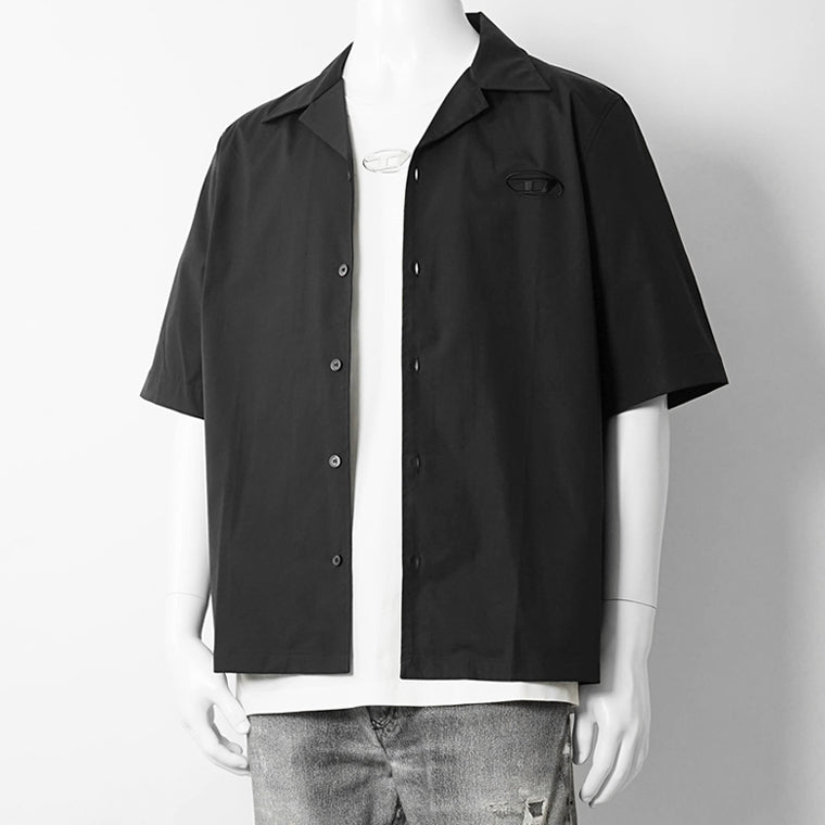 【SUMMER FINAL SALE】 DIESEL メンズ 半袖シャツ S MAC GSBH A20473 0GSBH ブラック 9XX