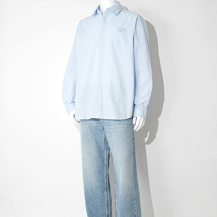 DIESEL メンズ シャツ S SIMPLY BKBZ A20475 0BKBZ ブルー ホワイト 85W