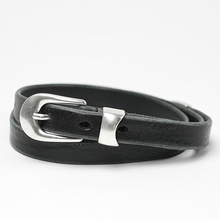 OUR LEGACY メンズ ベルト 2CM BELT A2208BBLA ブラック BLACK LEATHER