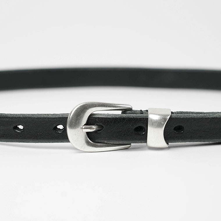 OUR LEGACY メンズ ベルト 2CM BELT A2208BBLA ブラック BLACK LEATHER