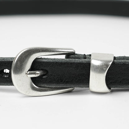 OUR LEGACY メンズ ベルト 2CM BELT A2208BBLA ブラック BLACK LEATHER