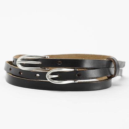 OUR LEGACY メンズ ベルト TWIN TONGUE BELT A2258TBC ブラック BLACK CHROMEXEL LEATHER