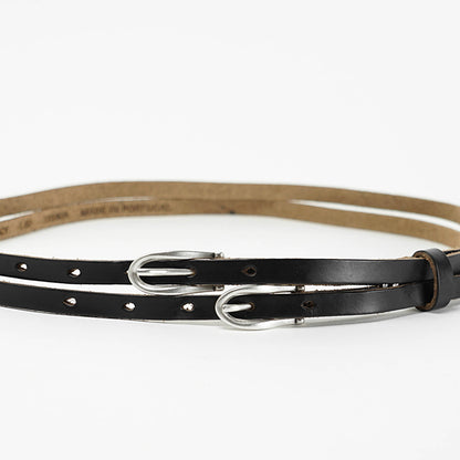 OUR LEGACY メンズ ベルト TWIN TONGUE BELT A2258TBC ブラック BLACK CHROMEXEL LEATHER