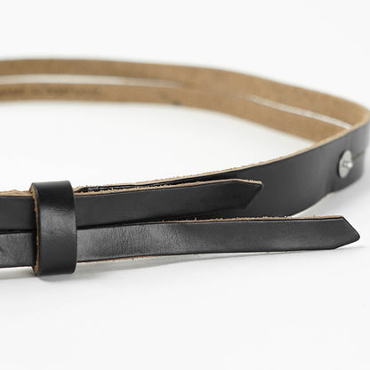 OUR LEGACY メンズ ベルト TWIN TONGUE BELT A2258TBC ブラック BLACK CHROMEXEL LEATHER