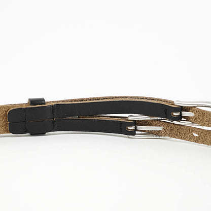 OUR LEGACY メンズ ベルト TWIN TONGUE BELT A2258TBC ブラック BLACK CHROMEXEL LEATHER