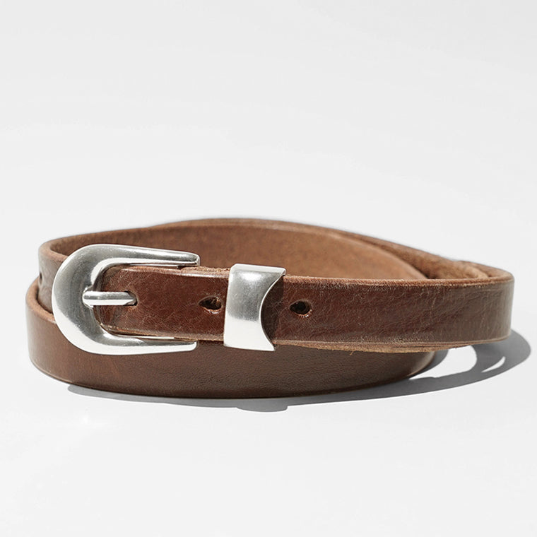 OUR LEGACY メンズ ベルト 2CM BELT A2268BC ブラウン COGNAC LEATHER