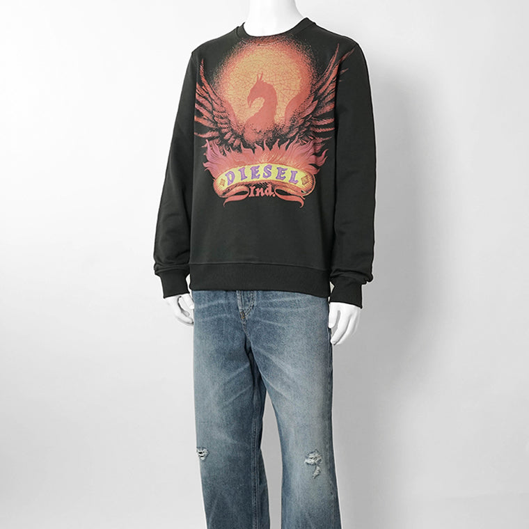 DIESEL メンズ スウェットシャツ S GINN AA2 A22846 0NSEX ブラック系 900A