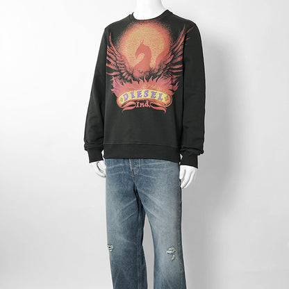 DIESEL メンズ スウェットシャツ S GINN AA2 A22846 0NSEX ブラック系 900A