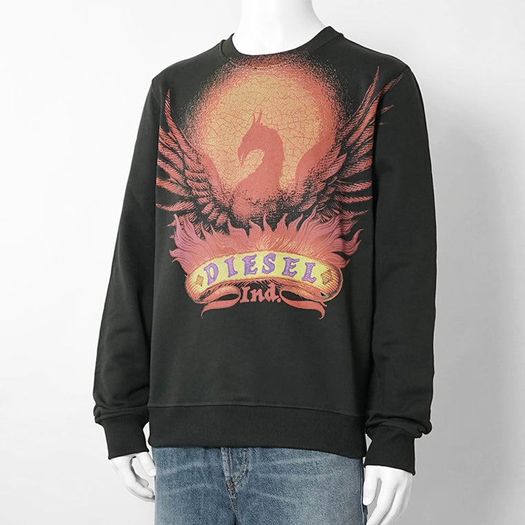 DIESEL メンズ スウェットシャツ S GINN AA2 A22846 0NSEX ブラック系 900A