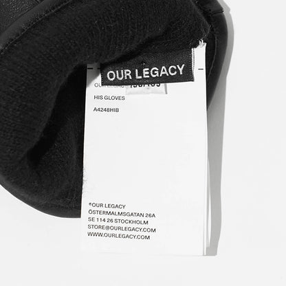 OUR LEGACY メンズ グローブ HIS GLOVES A4248HIB ブラック BLACK LEATHER