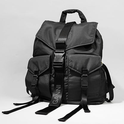 GANNI レディース メンズ バックパック RECYCLED TECH BACKPACK A4755 5829 BLACK ブラック 099