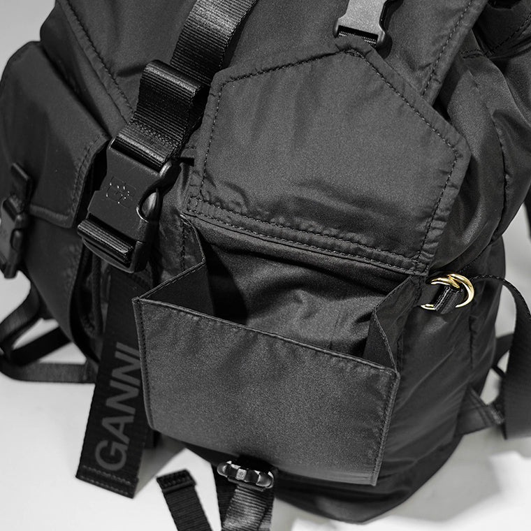 GANNI レディース メンズ バックパック RECYCLED TECH BACKPACK A4755 5829 BLACK ブラック 099