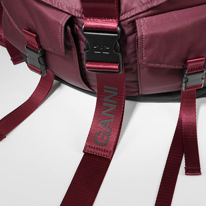 GANNI レディース メンズ バックパック RECYCLED TECH BACKPACK A6466 5488 DARK BURGUNDY バーガンディー 234