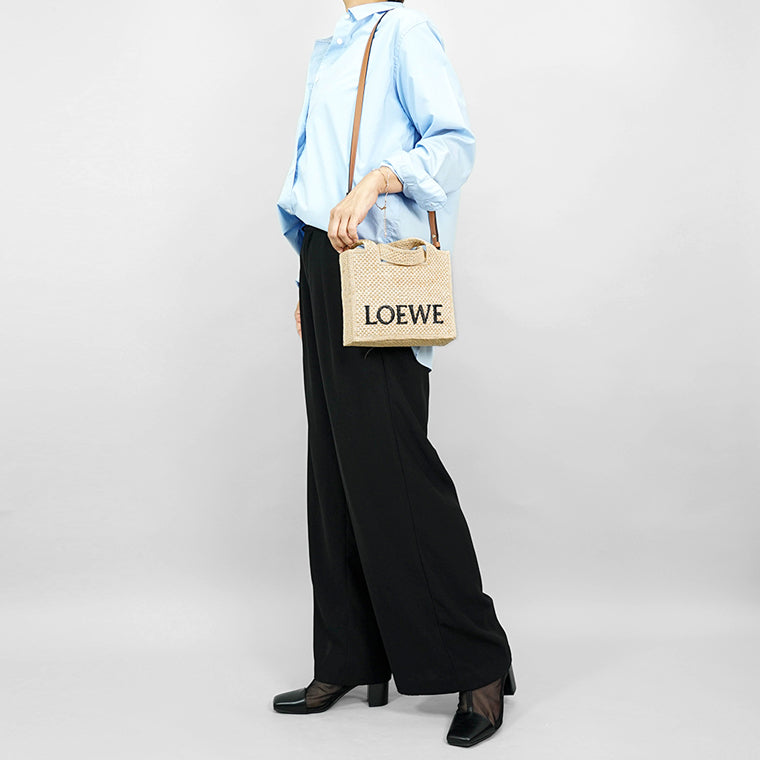 LOEWE トートバッグ A685B60X03 LOEWE ロエベ トートバッグ ミディアム ラフィア ブラック