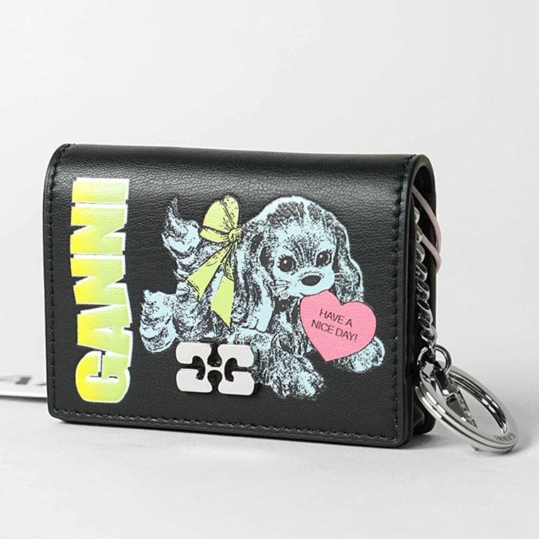 GANNI レディース コイン＆カードケース A7042 BLACK ブラック 099