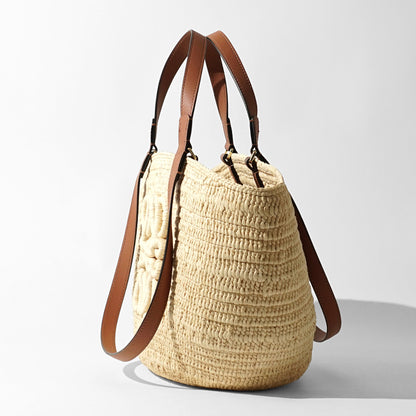 【SUMMER FINAL SALE】 LOEWE レディース バッグ ECLIPSE BASKET MEDIUM ANNGNN1X01 NATURAL TAN ナチュラル タン 2435