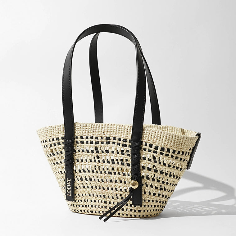 【SUMMER FINAL SALE】 LOEWE レディース バッグ BRAID BASKET SMALL ASCPIBSX02 NATURAL BLACK ナチュラル ブラック 2165