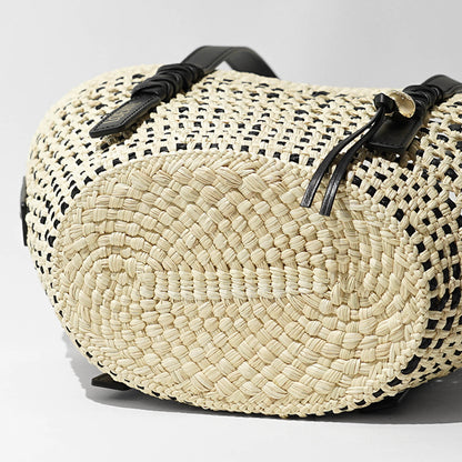 【SUMMER FINAL SALE】 LOEWE レディース バッグ BRAID BASKET SMALL ASCPIBSX02 NATURAL BLACK ナチュラル ブラック 2165