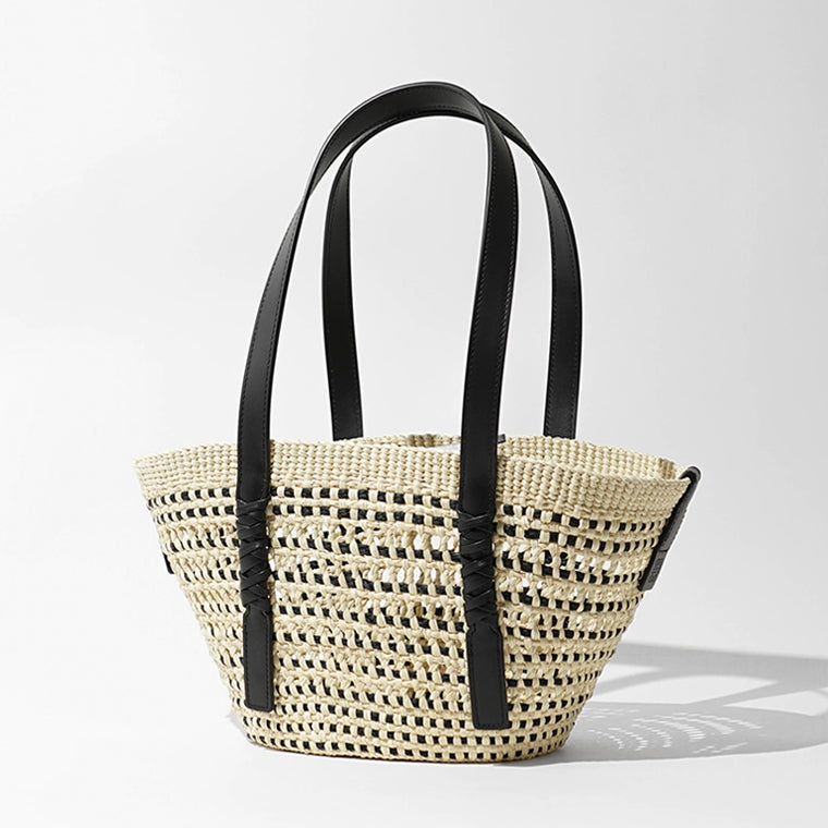 【SUMMER FINAL SALE】 LOEWE レディース バッグ BRAID BASKET SMALL ASCPIBSX02 NATURAL BLACK ナチュラル ブラック 2165