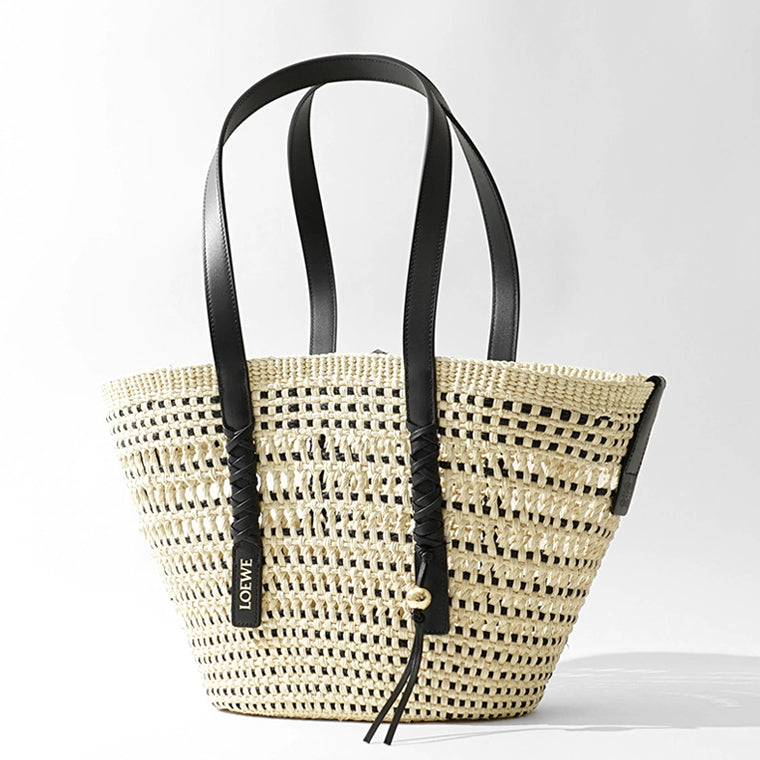 【SUMMER FINAL SALE】 LOEWE レディース バッグ BRAID BASKET MEDIUM ASCPNIBX02 NATURAL BLACK ナチュラル ブラック 2165