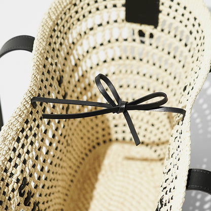 【SUMMER FINAL SALE】 LOEWE レディース バッグ BRAID BASKET MEDIUM ASCPNIBX02 NATURAL BLACK ナチュラル ブラック 2165