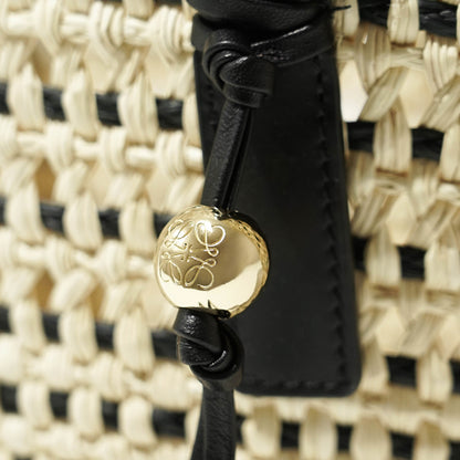 【SUMMER FINAL SALE】 LOEWE レディース バッグ BRAID BASKET MEDIUM ASCPNIBX02 NATURAL BLACK ナチュラル ブラック 2165