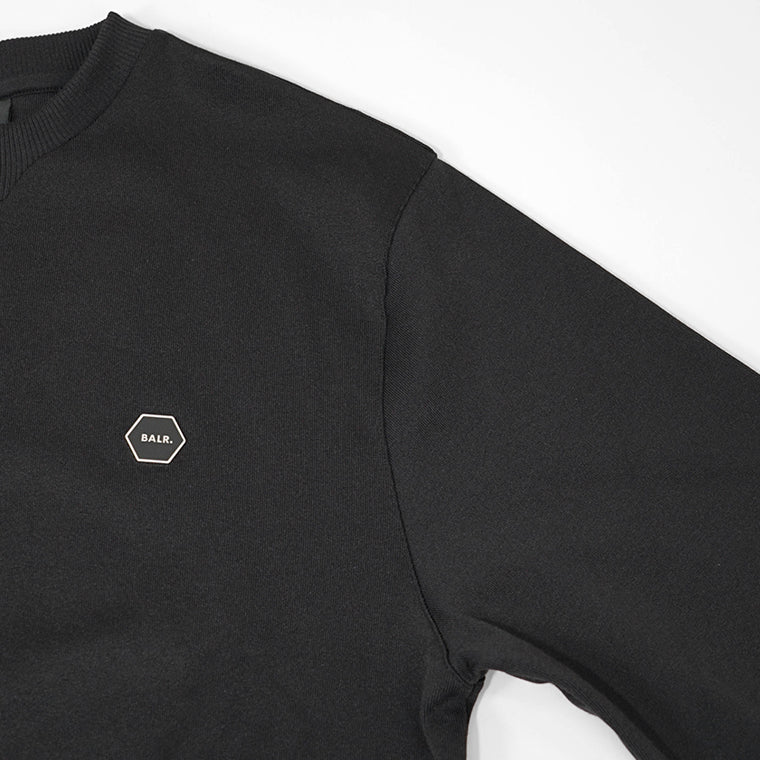 BALR. メンズ スウェットシャツ HEX SERIES BADGE CREWNECK B1262 1105 ブラック JET BLACK
