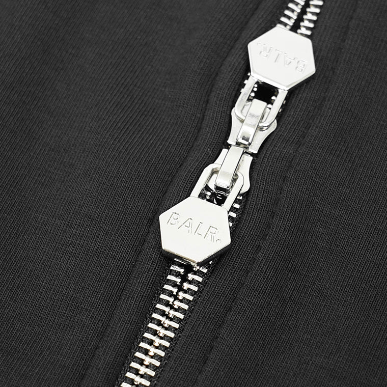 BALR. メンズ ジップアップパーカー Q-SERIES REGULAR FIT ZIP THROUGH HOODIE B1269 1001 ブラック JET BLACK