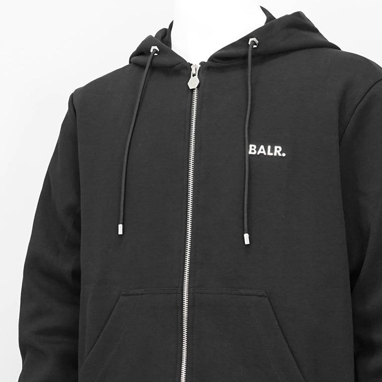 BALR. メンズ ジップアップパーカー Q-SERIES REGULAR FIT ZIP THROUGH HOODIE B1269 1001 ブラック JET BLACK