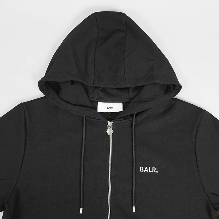 BALR. メンズ ジップアップパーカー Q-SERIES REGULAR FIT ZIP THROUGH HOODIE B1269 1001 ブラック JET BLACK