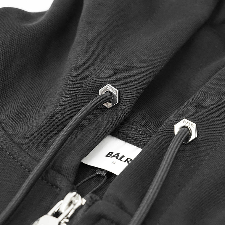 BALR. メンズ ジップアップパーカー Q-SERIES REGULAR FIT ZIP THROUGH HOODIE B1269 1001 ブラック JET BLACK