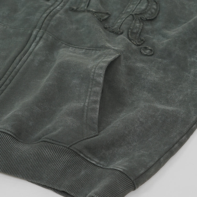 BALR. メンズ ジップアップパーカー URBAN WASHED ZIP HOODIE B1269 1009 ウォッシュグレー VOLCANIC GREY