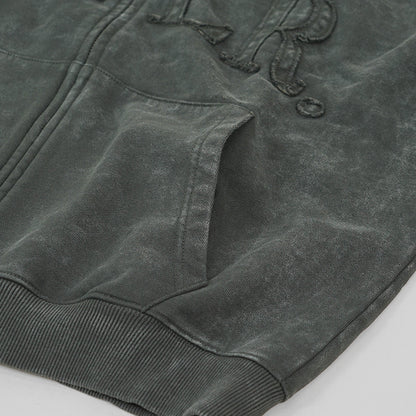 BALR. メンズ ジップアップパーカー URBAN WASHED ZIP HOODIE B1269 1009 ウォッシュグレー VOLCANIC GREY