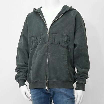 BALR. メンズ ジップアップパーカー URBAN WASHED ZIP HOODIE B1269 1009 ウォッシュグレー VOLCANIC GREY
