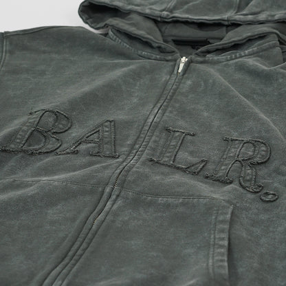 BALR. メンズ ジップアップパーカー URBAN WASHED ZIP HOODIE B1269 1009 ウォッシュグレー VOLCANIC GREY