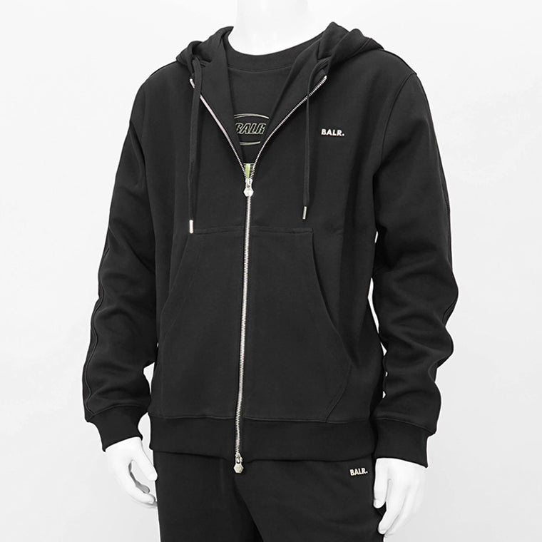 BALR. メンズ ジップアップパーカー Q SERIES ZIP THROUGH HOODIE B1269 1013 ブラック JET BLACK