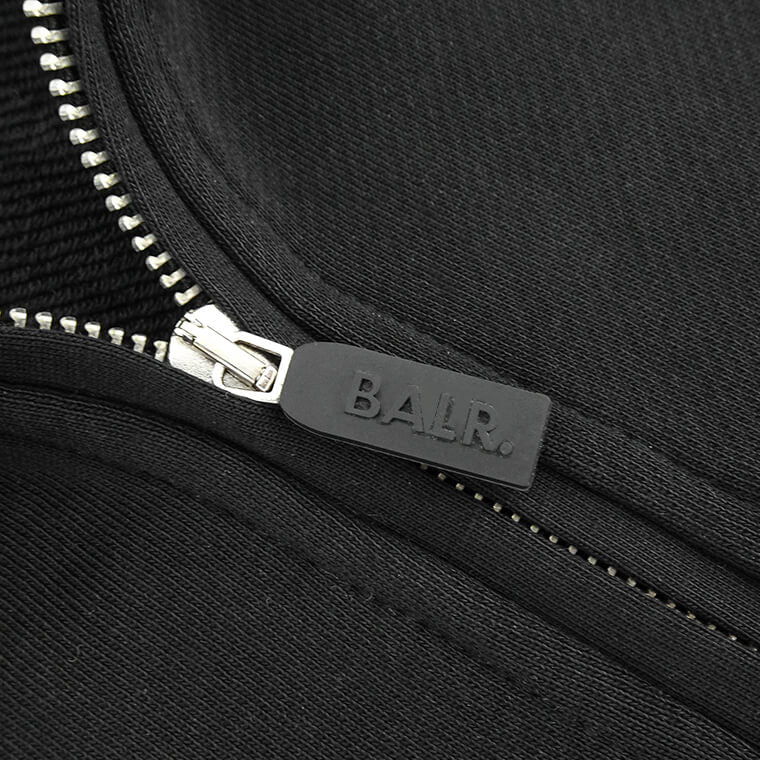 BALR. メンズ スウェットシャツ BRAND REGULAR FIT HALF ZIP SWEATSHIRT B126B 1001 ブラック JET BLACK