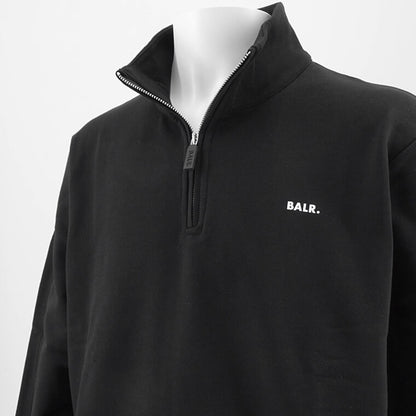 BALR. メンズ スウェットシャツ BRAND REGULAR FIT HALF ZIP SWEATSHIRT B126B 1001 ブラック JET BLACK