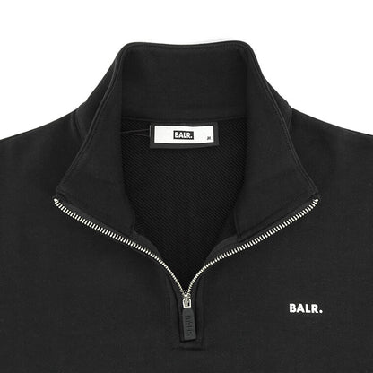 BALR. メンズ スウェットシャツ BRAND REGULAR FIT HALF ZIP SWEATSHIRT B126B 1001 ブラック JET BLACK